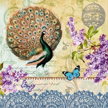 Ambiente Lunch Serviette Peacock pro Stück
