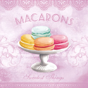 Ambiente Cocktail Serviette Macarons Rose pro Stück