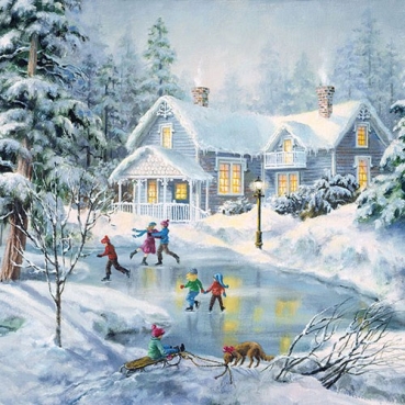 Ambiente Lunch Serviette 33 x 33 cm pro Stück Evening Skating