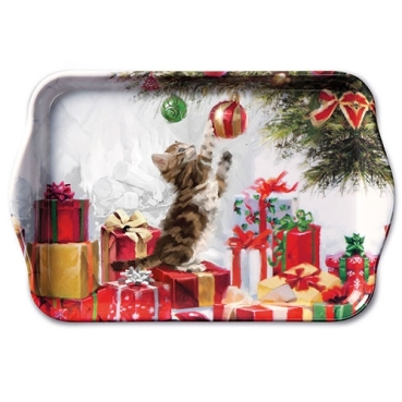 Ambiente Tablett 13 x 21 cm Kitten and Bauble