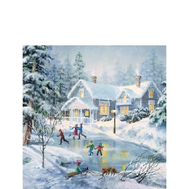 Ambiente Cocktail Serviette 25 x 25 cm pro Stück Evening Skating