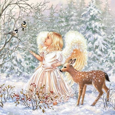 Ambiente Lunch Serviette 33 x 33 cm pro Stück Winter Angel