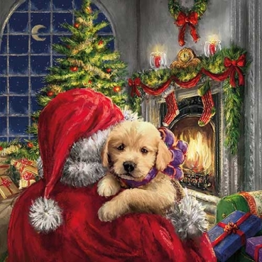 Ambiente Lunch Serviette 33 x 33 cm pro Stück Puppy At Fire