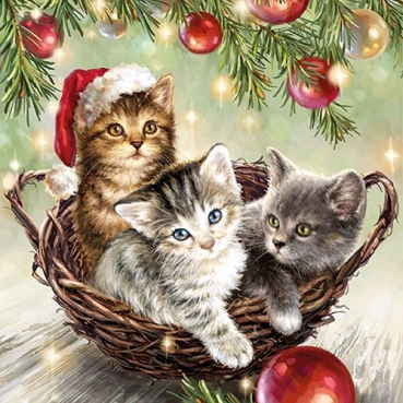 Ambiente Lunch Serviette 33 x 33 cm pro Stück Cats in Baskets