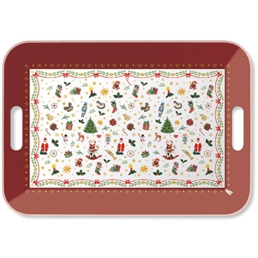 Ambiente Tablett 33 x 47 cm Ornaments All Over Red