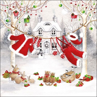 Ambiente Lunch Serviette 33 x 33 cm pro Stück Clothes Line
