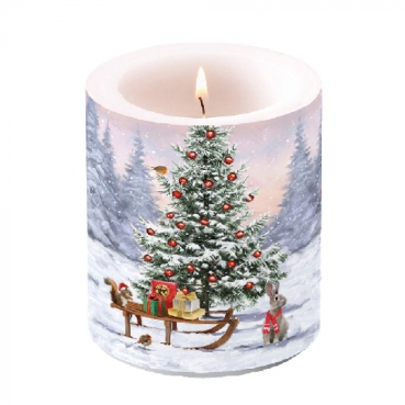 Ambiente Kerze Medium 10 x 10 cm Winter Animals