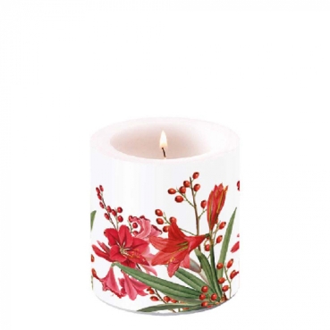 Ambiente 7,5 x 9 cm Kerze Small Christmas Bouquet White