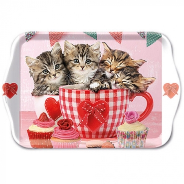 Ambiente Tablett 13 x 21 cm Cats in Tea Cups
