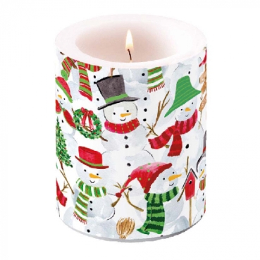 Ambiente Kerze BIG 12 x 10 cm Snowman Party