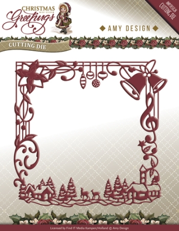 Amy Design Die Schneideschablone Christmas Greetings Frame