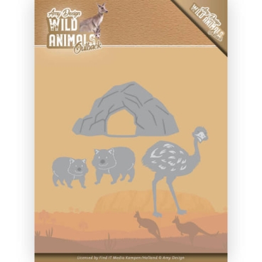 Amy Design Die Schneideschablone Wild Animals Outback Emu und Wombat