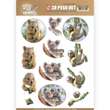 Amy Design 3D Pushout / Stanzbogen Wild Animals Outback Koala