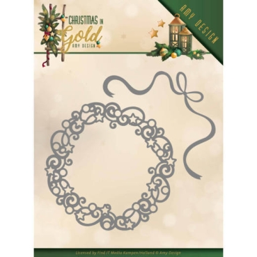 Amy Design Die Schneideschablone Christmas in Gold Christmas Wreath