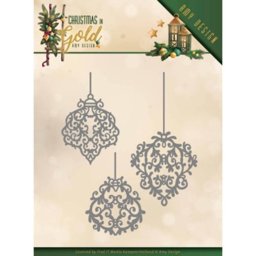 Amy Design Die Schneideschablone Christmas in Gold Golden Ornaments