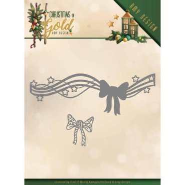 Amy Design Die Schneideschablone Christmas in Gold Christmas Bow