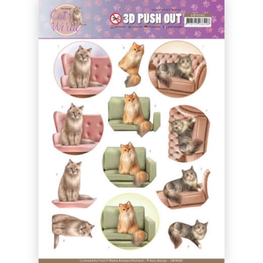 3D Pushout / Stanzbogen Amy Design Cats World Show Cats