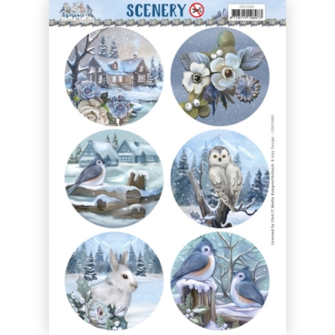 Amy Design Stanzbogen Scenery Awesome Winter Circle