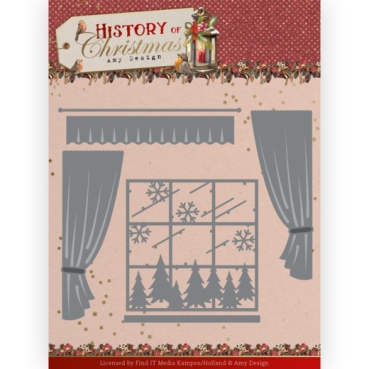 Amy Design Die Stanzschablone History of Christmas - Window with Curtain