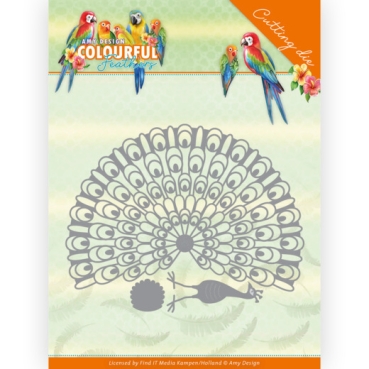 Amy Design Die Stanzschablone Colourful Feathers Peacock