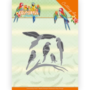 Amy Design Die Stanzschablone Colourful Feathers Parrot
