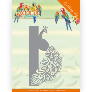 Amy Design Die Stanzschablone Colourful Feathers Peacock Tail