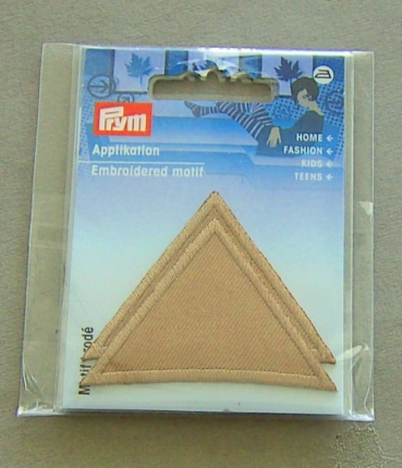 Applikation Dreiecke 2 Stück 5 cm dunkles beige