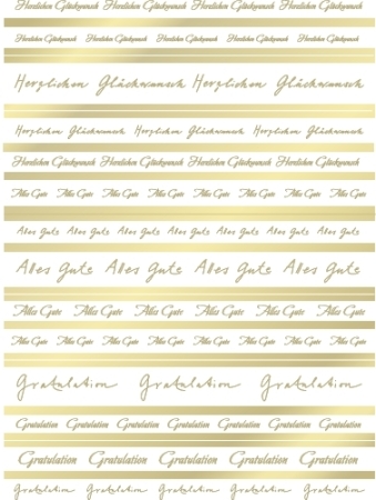 Preview: Artoz "Herzlichen Glückwunsch" gold selbstklebend