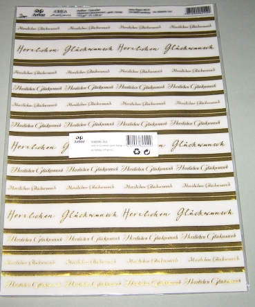 Artoz "Herzlichen Glückwunsch" gold transparent