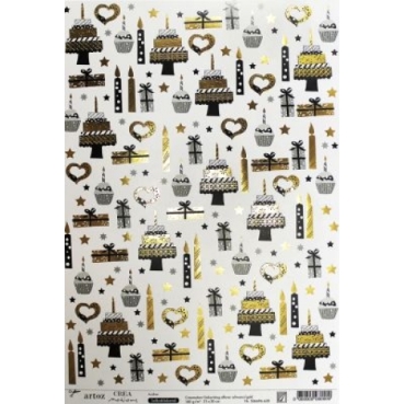 Artoz Creamotion Geburtstag schwarz / gold selbstklebend
