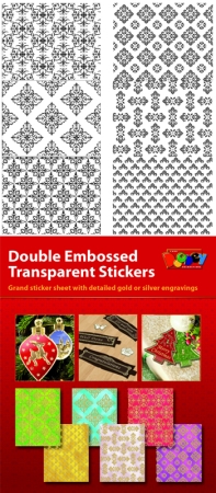 Stickerbogen Hintergrund transparent gold