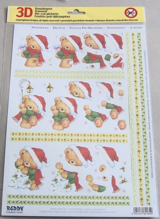 3D Stanzbogen Bärchen weihnachtlich I