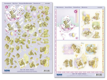 3D Stanzbogen Baby-Bärchen
