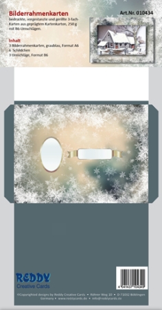Reddy Cards Bilderrahmenkarten Weihnachten Eiskristalle blau