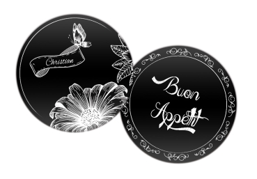 Preview: Ursus  Blackboard Kacheln 8 Stück rund 10 x 10 cm schwarz