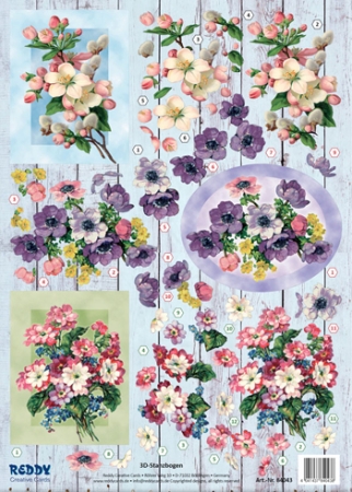 3D Stanzbogen Blumenbouquets