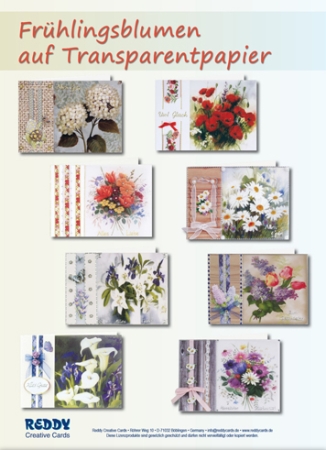 Blumenkarten mit Transparentpapier Frühlingsblumen