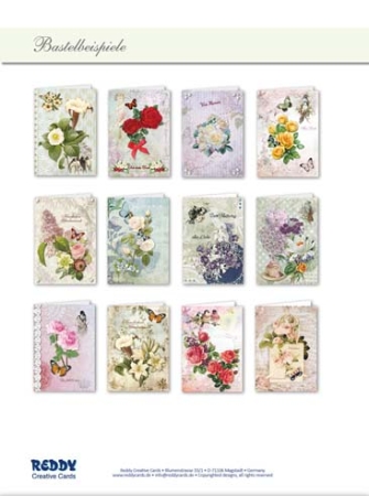 Preview: Bastelmappe Blumen Vintage 2