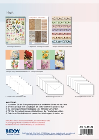 Preview: Blumenkarten mit Transparentpapier Rosen und Orchideen