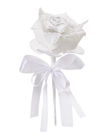Deko Blumenpick II weiss ca. 12 cm