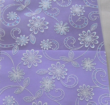 CREApop Deko-Stoff Glitzerblumen lila pro Meter 29 cm breit