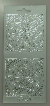 Stickerbogen 10 x 23 cm Ornament & Ecken silber