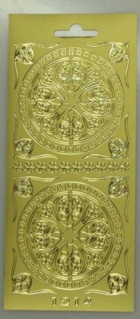 Stickerbogen 10 x 23 cm Ornament & Ecken gold