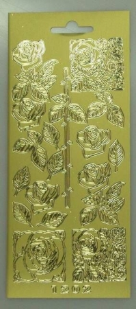 Stickerbogen 10 x 23 cm Rosen gold