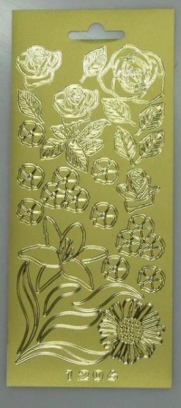 Stickerbogen 10 x 23 cm Rosen gold