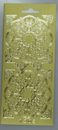 Stickerbogen 10 x 23 cm Ornament & Ecken gold