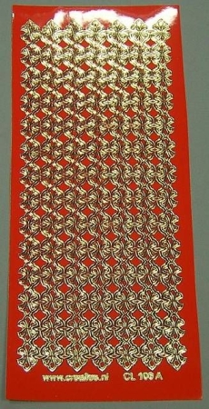 Stickerbogen 10 x 23 cm Bordüren rot