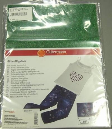 Gütermann Glitter Bügelfolie limone