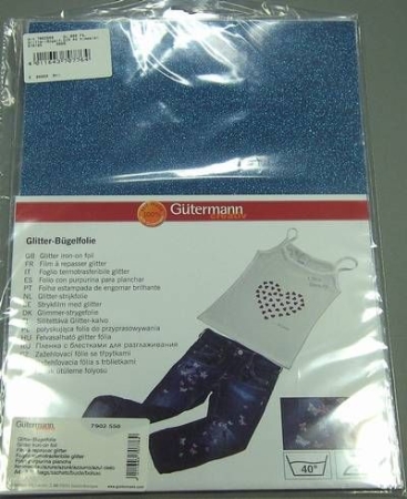 Gütermann Glitter Bügelfolie himmelblau