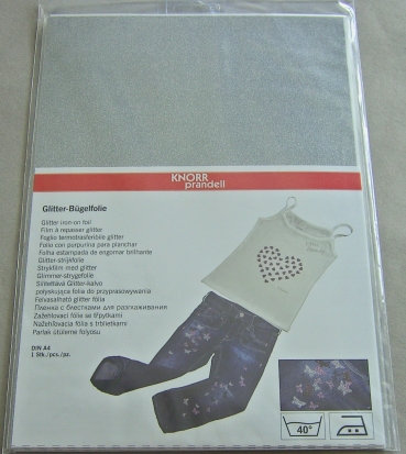 Gütermann Glitter Bügelfolie silber extra fein